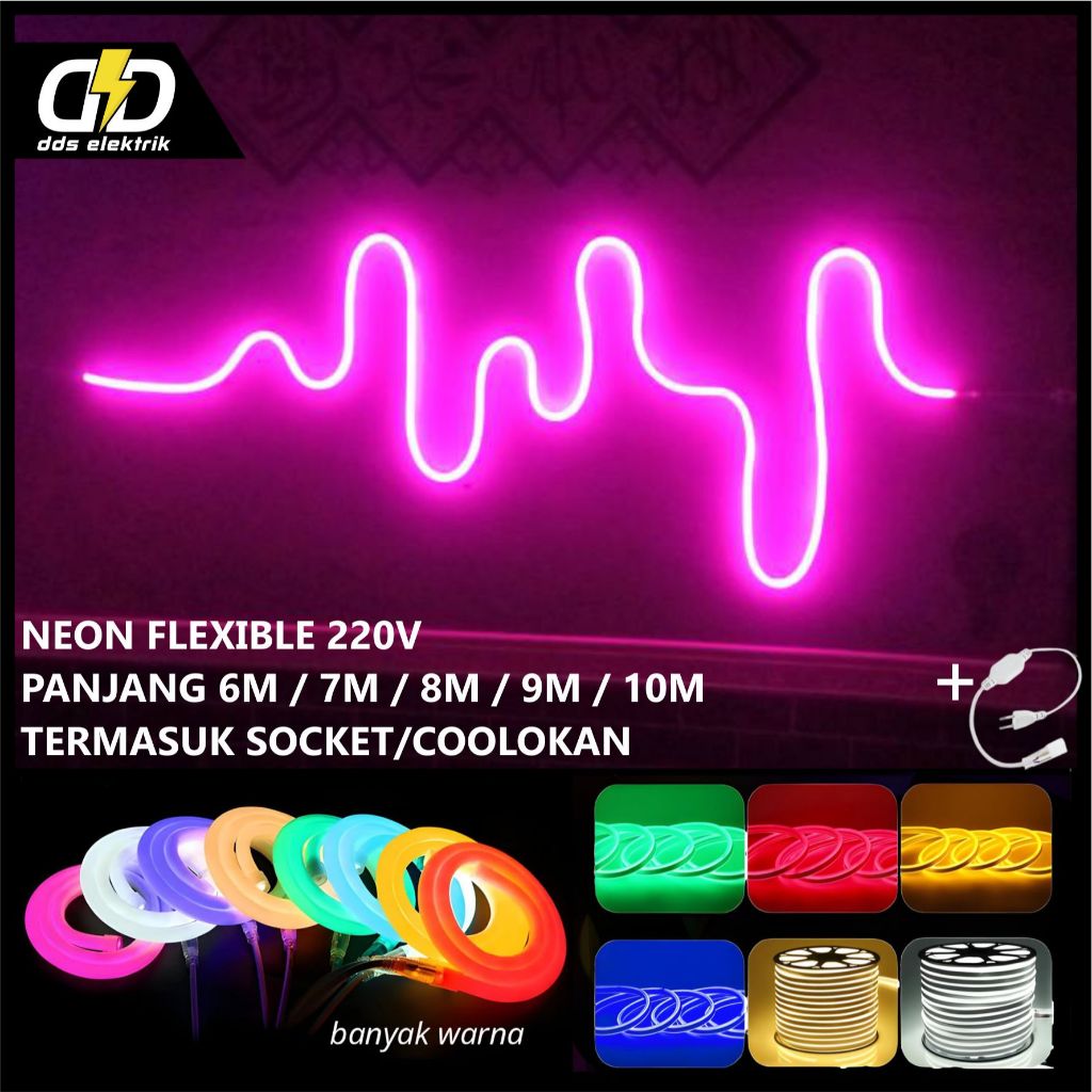 Dds electric Flex Neon Light Package 220v 6m 7m 8m 9m 10m Led Flexible ...