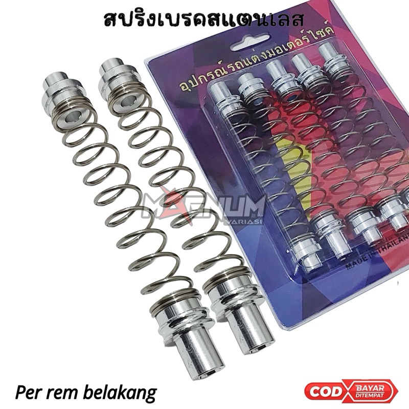 Rear brake springs for Thai motorbikes, chrome, stainless steel ...