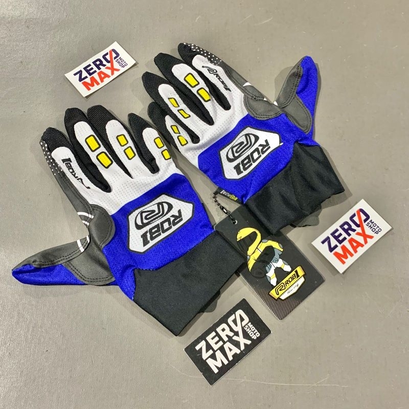 Rob1 Racing Motorcycle Riding Gloves Original Blue White | Shopee Malaysia