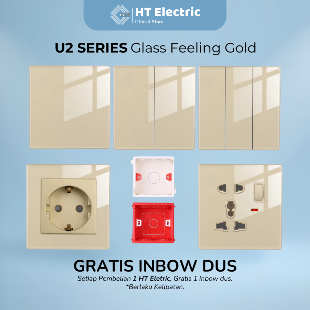 Ht Electric - Tempered Glass Light Switch HT Electric U2 Gold Frameless ...