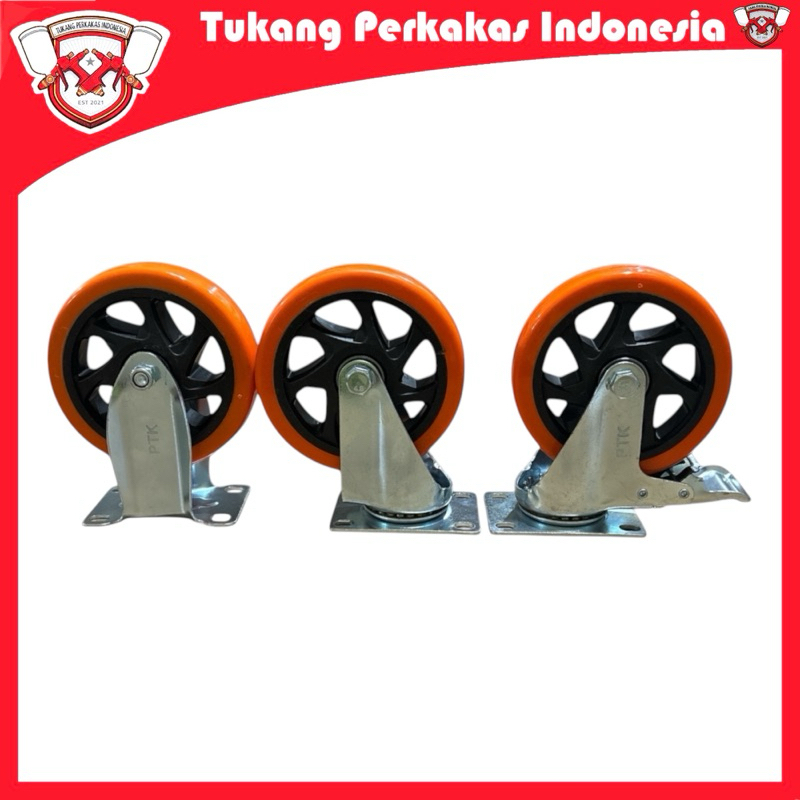 4 inch orange Pu wheels on and off Brakes pvc Trolley wheels nylon ...
