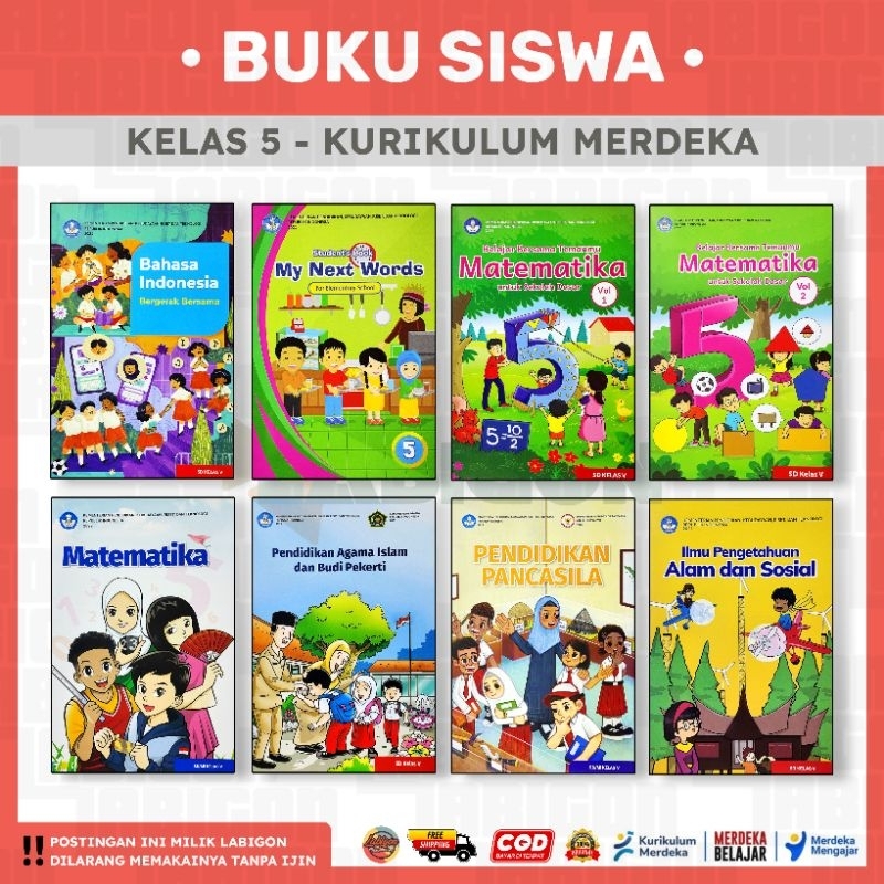 Complete Merdeka Kurmer Curriculum Grade 5 Elementary School Student ...