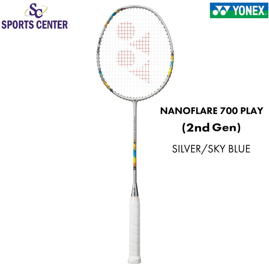 New Yonex Nanoflare 700 Play 2ND GEN Silver/Sky Blue Badminton Racket ...
