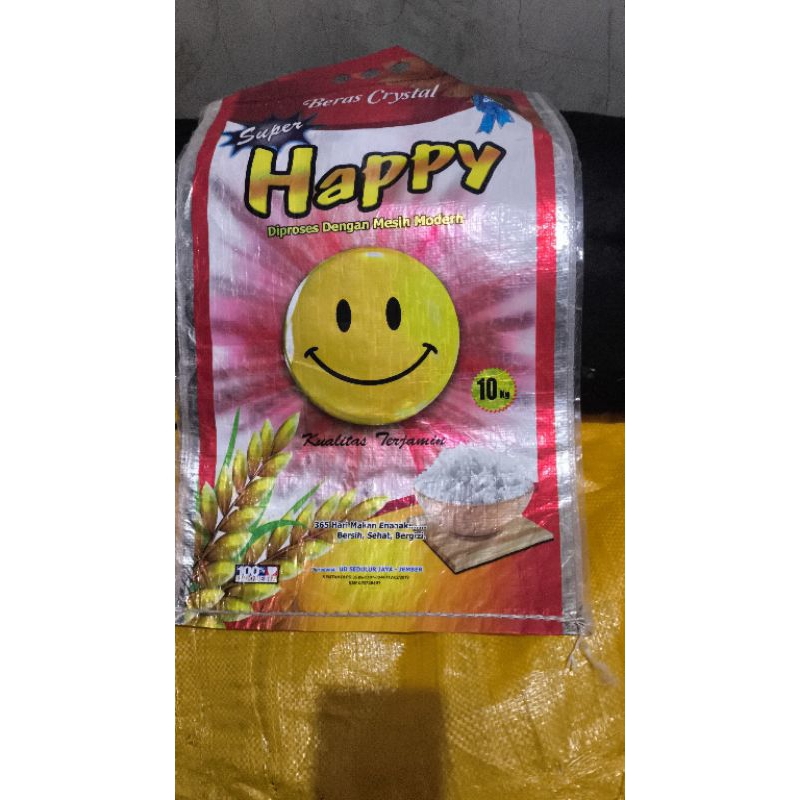 10 kg laminated rice sack with Happy stamp | Shopee Malaysia