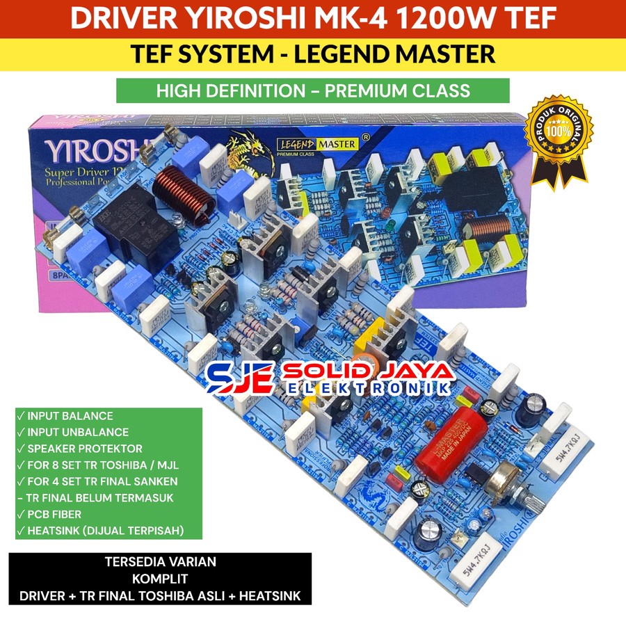 Yiroshi MK4 1200W POWER DRIVER KIT WITHOUT TR FINAL AMPLIFIER MONO 1200