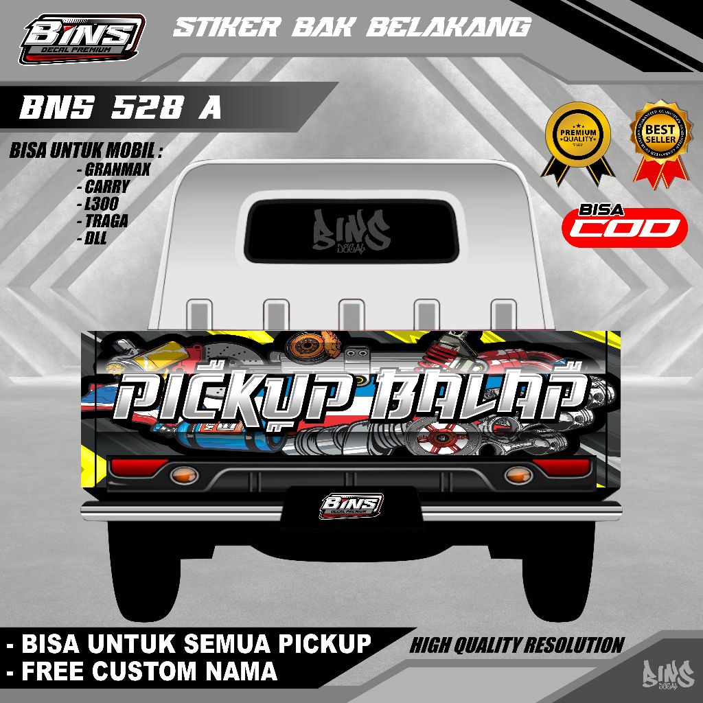 Bns528-decal TRITON CAR BACK TAIL COVER STICKER HILUX L300 GRANDMAX ...