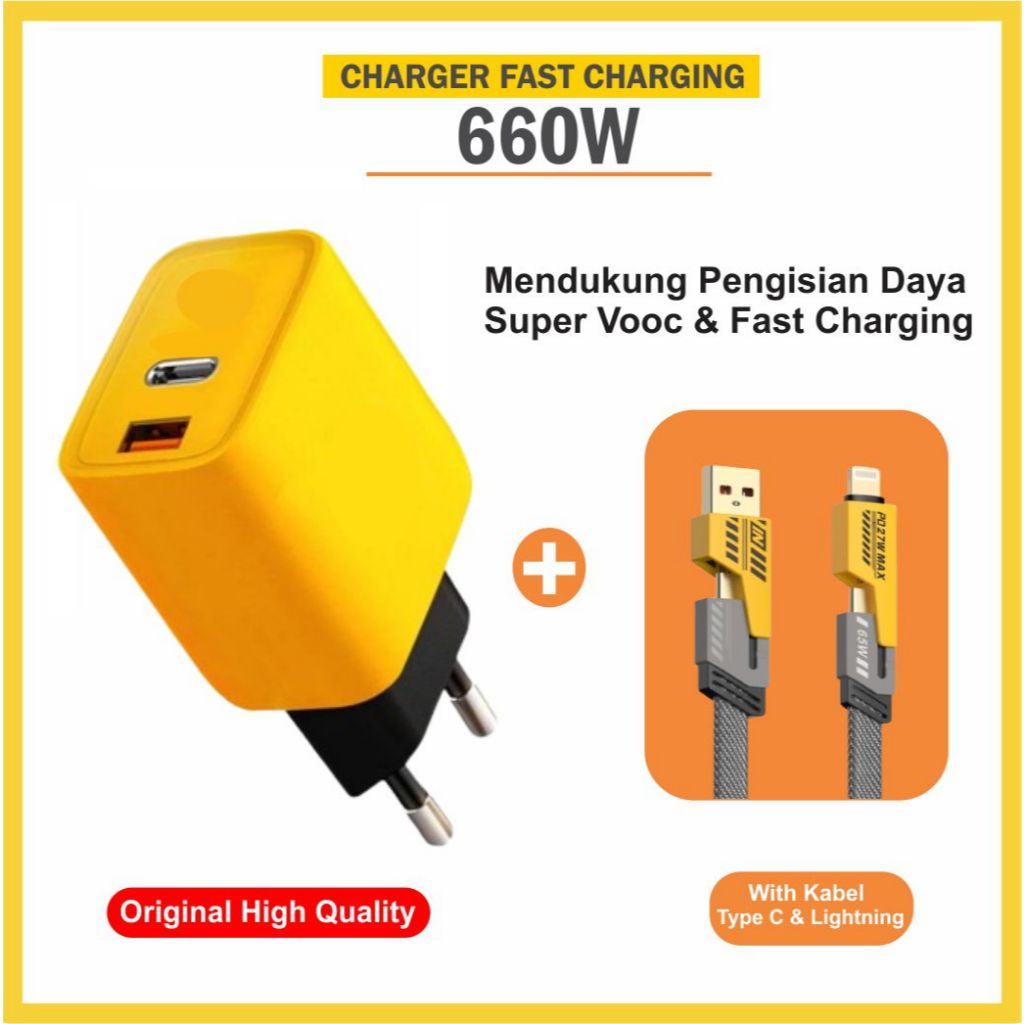 660w Charger Shell RG-22 + Data Cable 4 IN 1 Fast Charging USB Type A ...