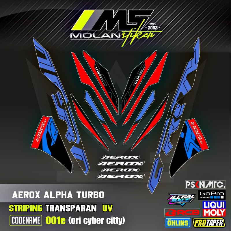 Decal Sticker Striping Transparent Variations Uv All New Aerox Alpha ...