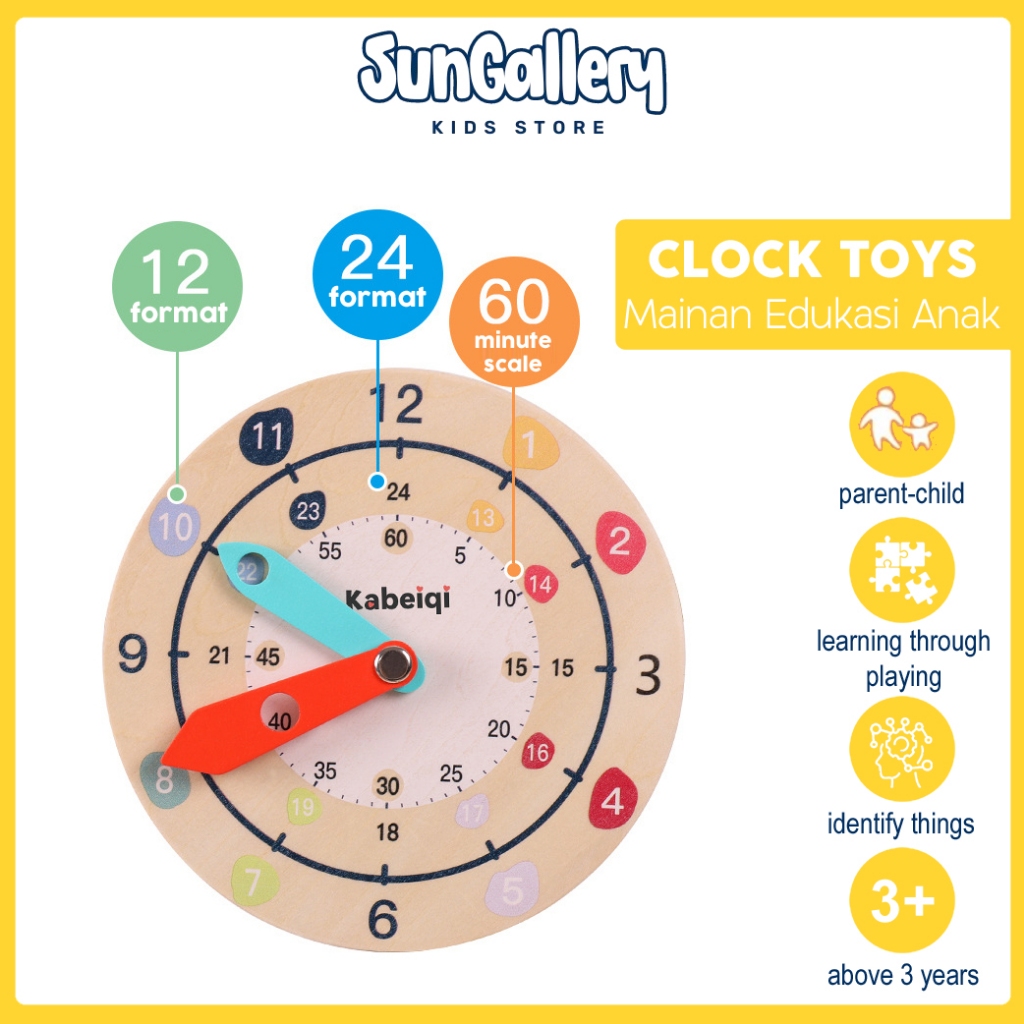 11.11 2024 Sungallery Children's Educational Toys Montessori Gear Clock ...
