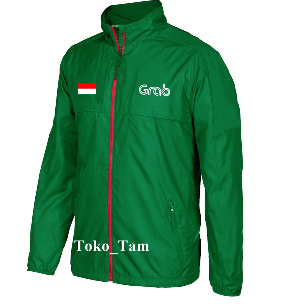 Windbreaker zipper driver Jacket grab grabbike grabfood custom Jacket ...