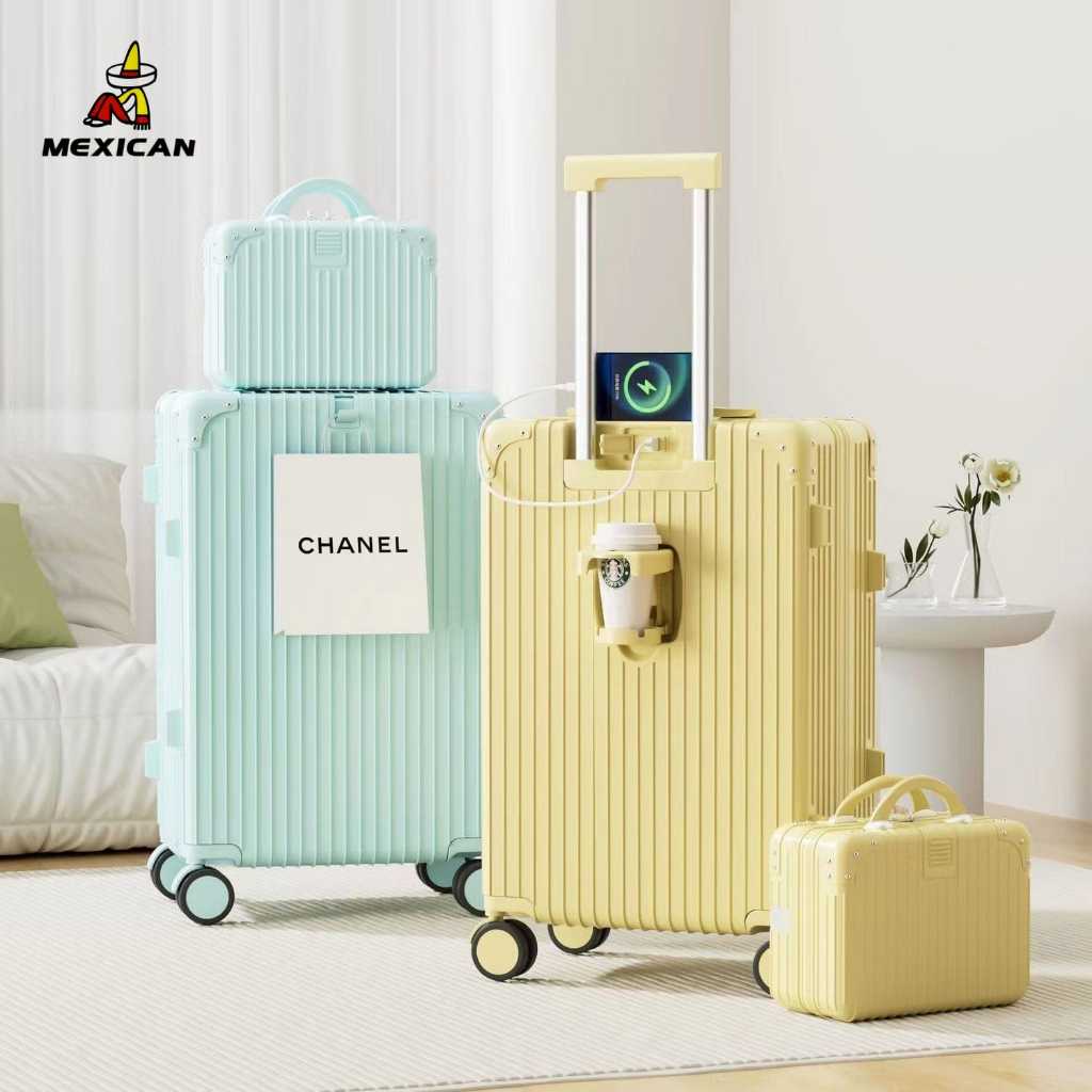 Mexican Trolley Suitcase 24 Inch Large Capacity Water Cup Holder ...