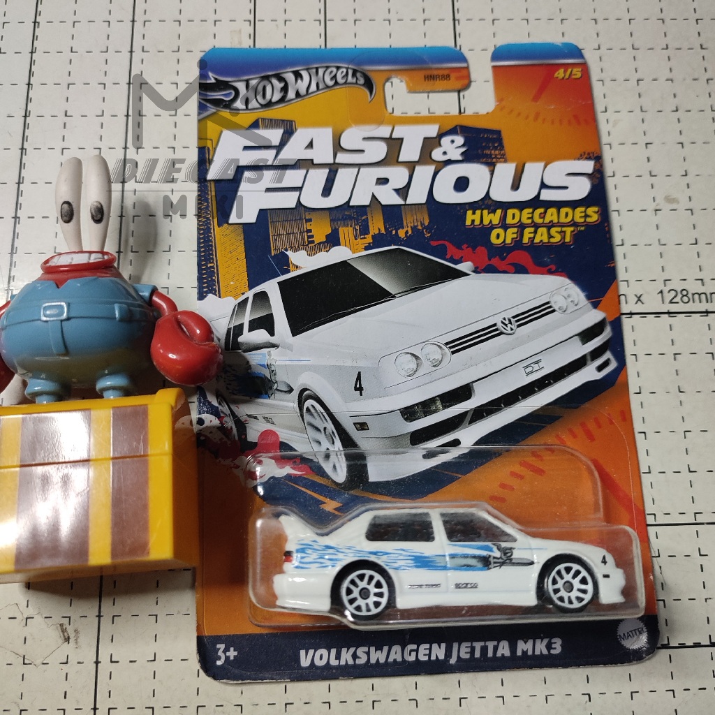 Hot Wheels Volkswagen Jetta MK3 (White) 1:64 Scale - Fast & Furious 'Decades Of Fast' Series Car