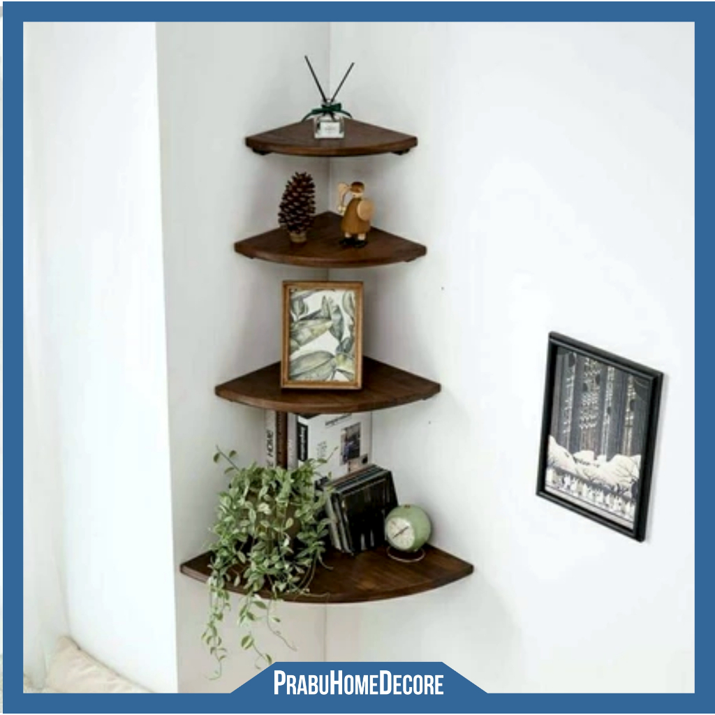 KAYU SIKU Aesthetic Wall Display Corner Elbow Shelf | Mbalan Board ...