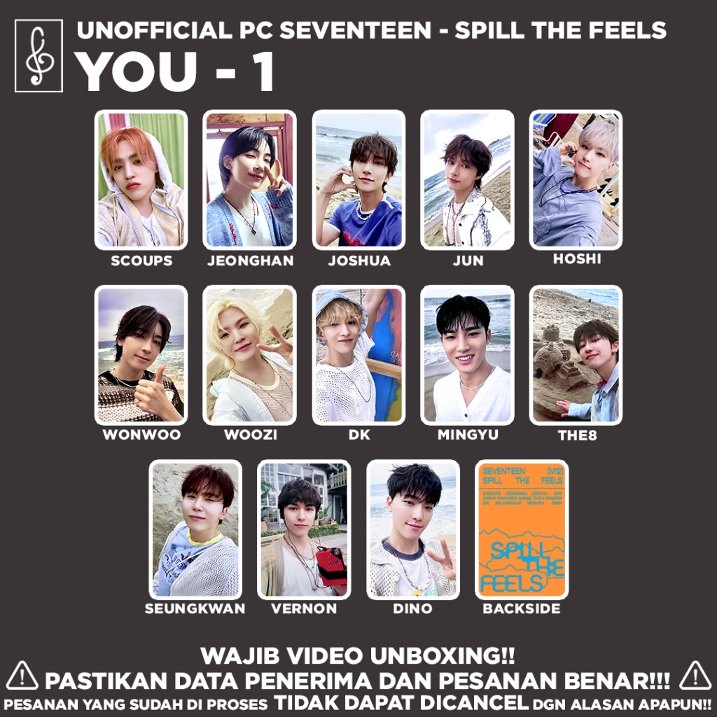 SEVENTEEN] SPILL THE FEELS PB PHOTOCARD UNOFFICIAL | Shopee Malaysia