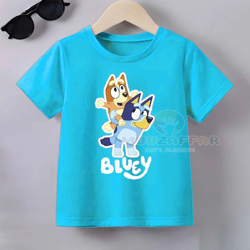 Bluey Meisjes Drie Pack 100% Katoen Oversized Schouders T-shirts Bluey en Bingo, 7-8 Jaar: 128cm