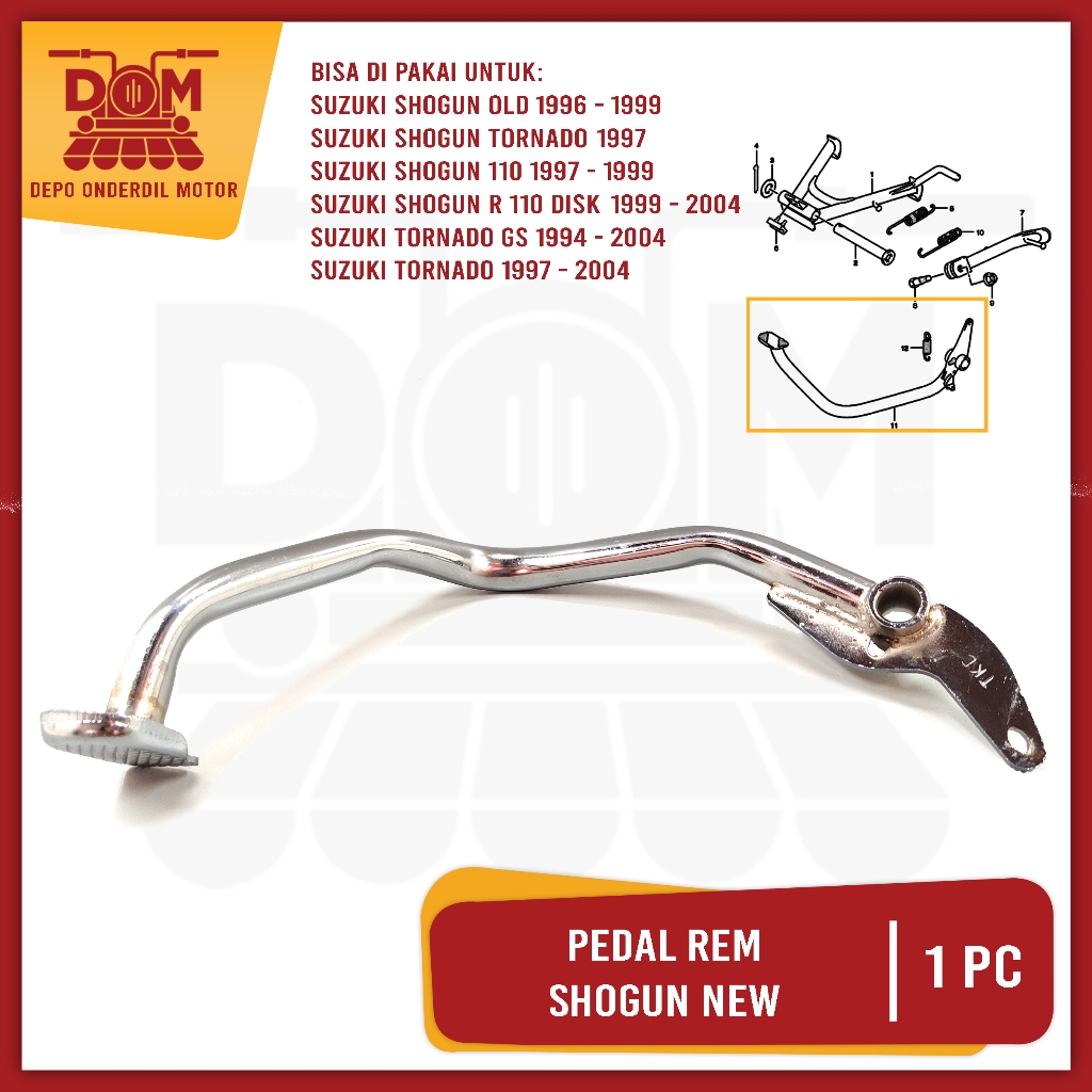SUZUKI Shogun New Brake Pedal (TOKAIDO) Rear Rim Lever Lower Foot Pedal ...