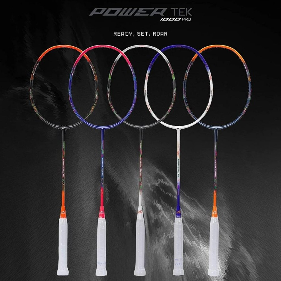 HUNDRED POWERTEK Racchetta Da Badminton – Telaio In Alluminio, Testa Isometrica, 2 Pezzi Con Custodia, Rossa - 3
