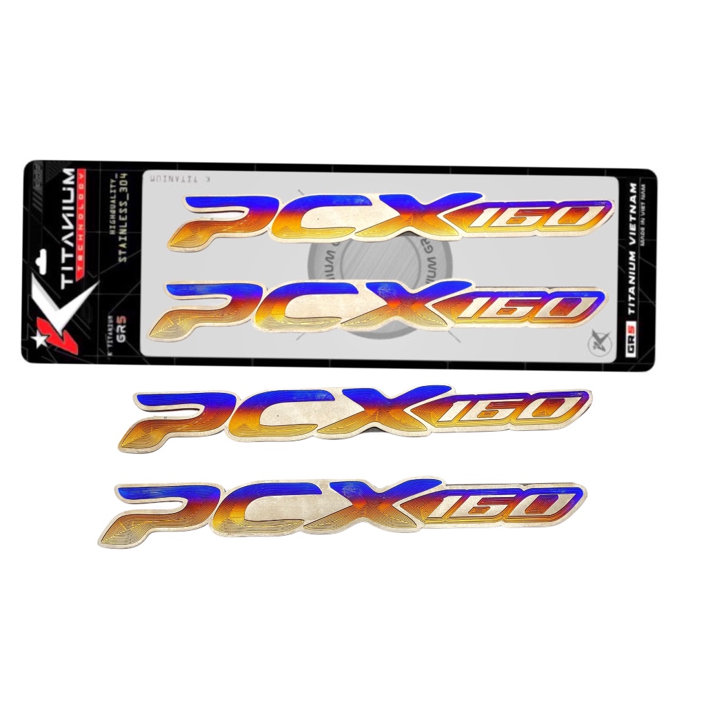 Original PCX 160 BODY LOGO TITANIUM EMBLEM PRICE 1 SET LEFT RIGHT ...
