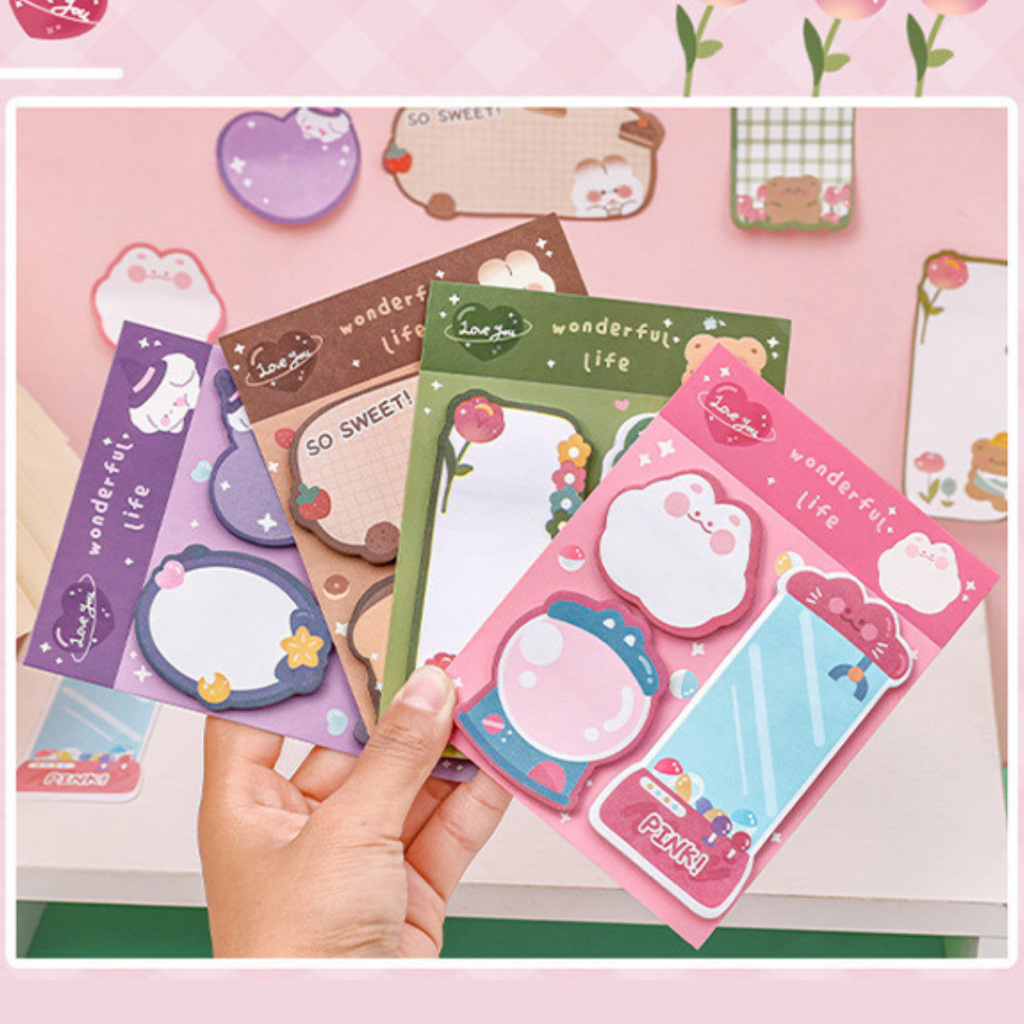 Goji Sticky Notes Set of 3 Motifs Contains 60 Sheets Memo Pad Stick ...