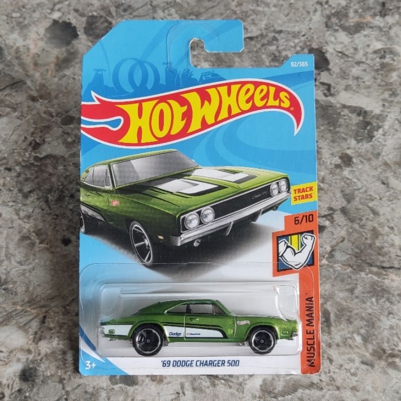 Hot Wheels 2017 Muscle Mania - '69 Dodge Charger 500, Modello 285/365, Colore Nero, Edizione Da Collezione