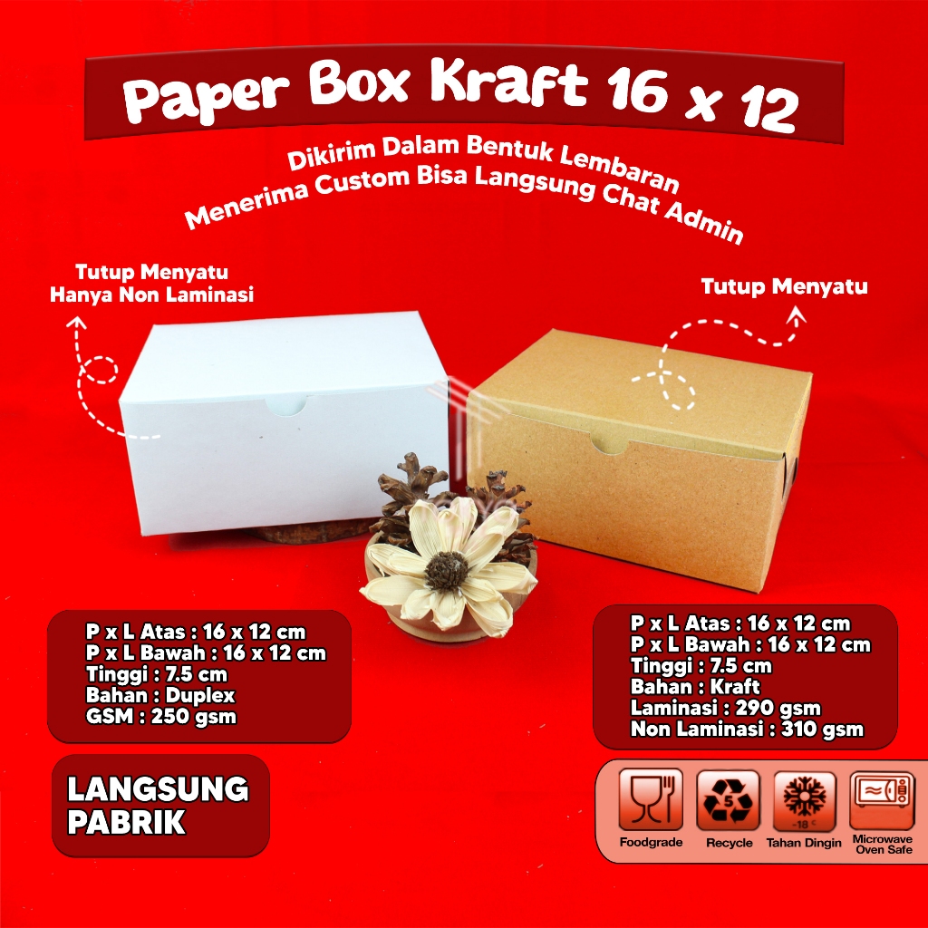 Cake DUS/SNACK BOX 12X16 /CAKE BOX/THICK SNACK DUS | Shopee Malaysia