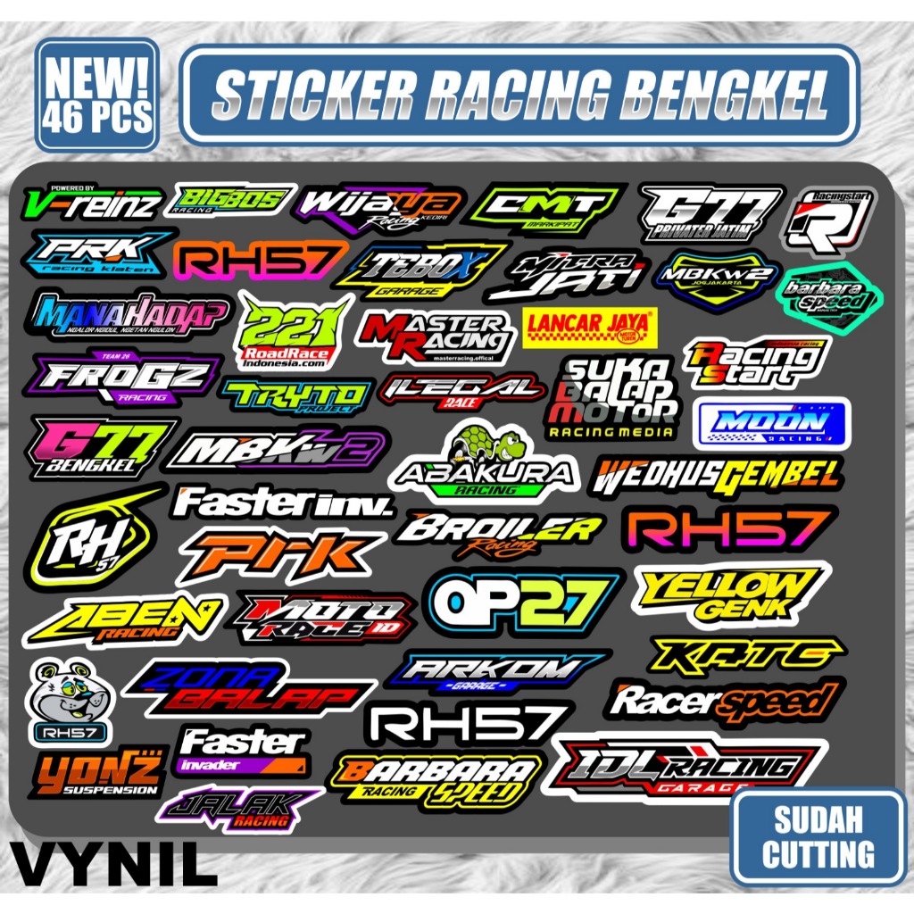 50 pcs Sticker Pack Workshop Sponsor Racing Motorcycle Stickers Already ...