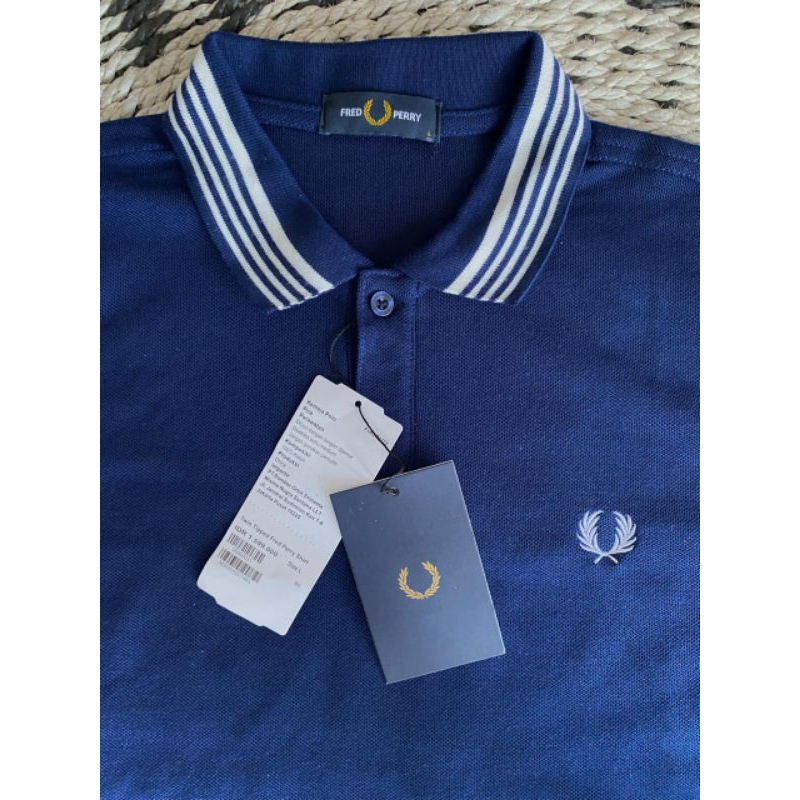 Fr3d P3r*y Polo Tshirt Navy stripe white | Shopee Malaysia