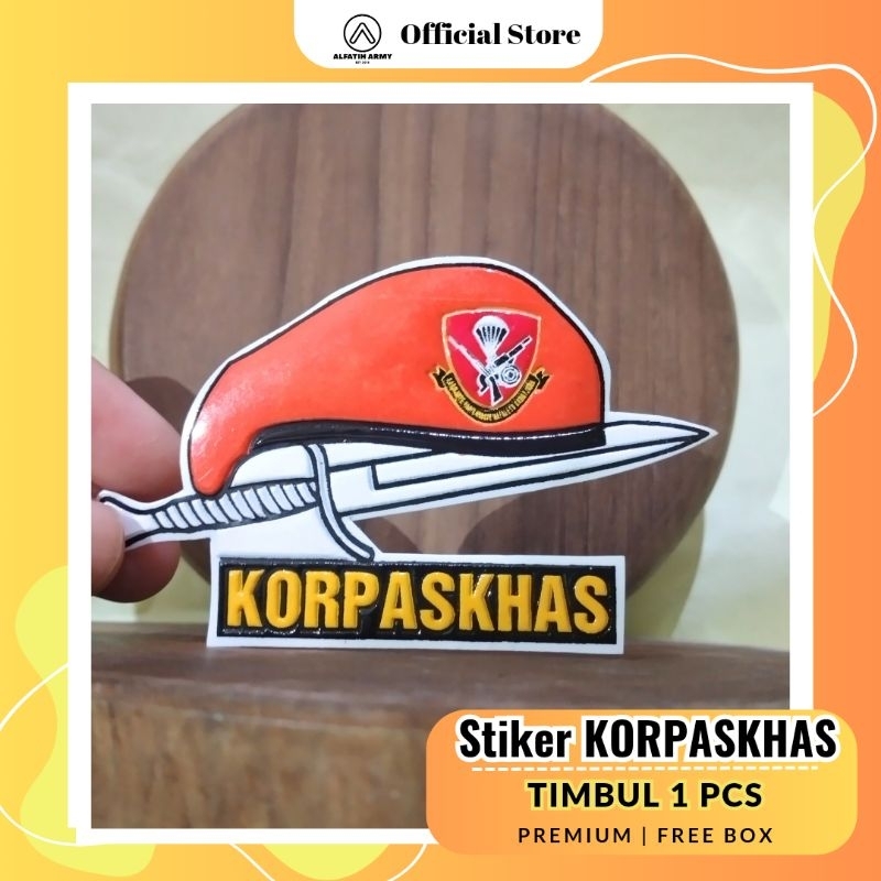 Alfatih Army Embossed Sticker Korpaskhas TNI AU Beret 5x7 cm motorbike ...
