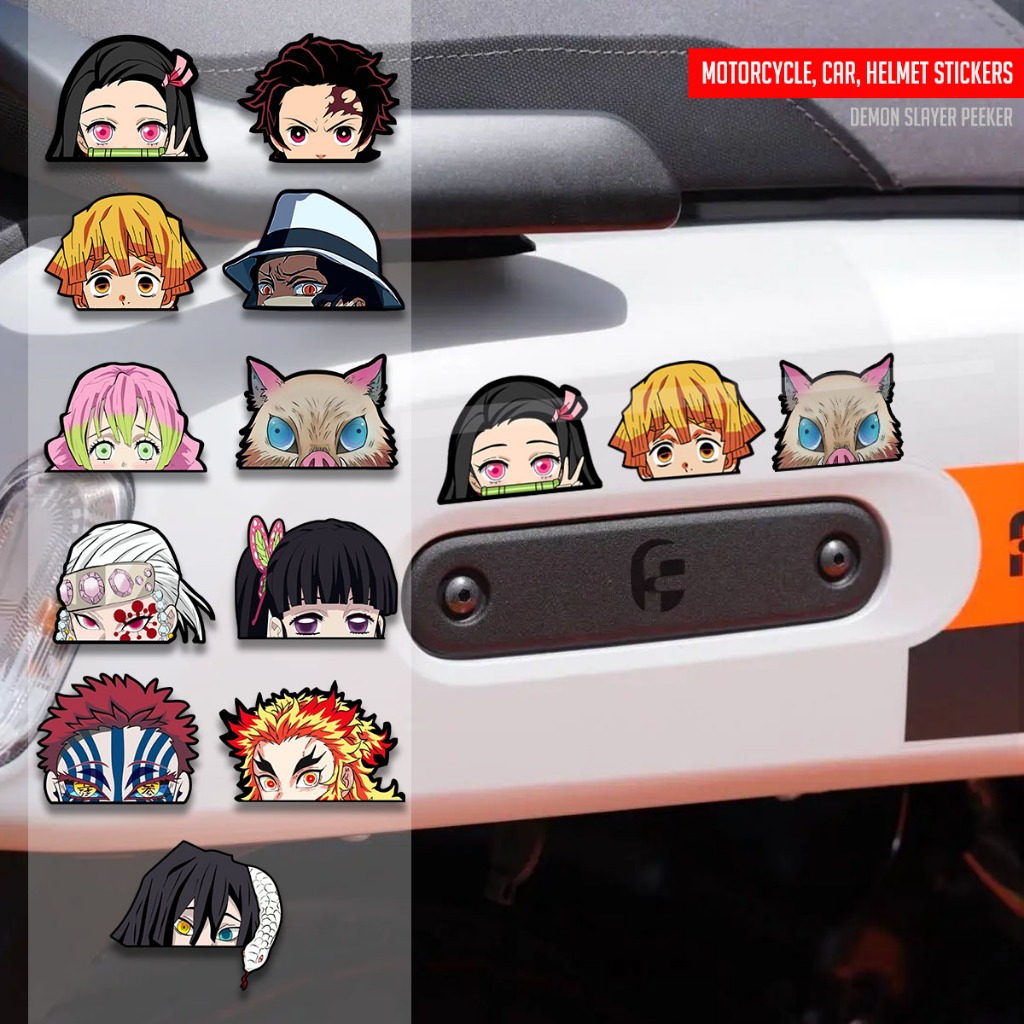 Demon Slayer Peeker Anime Sticker vespa nmax pcx mio Car Motorcycle ...