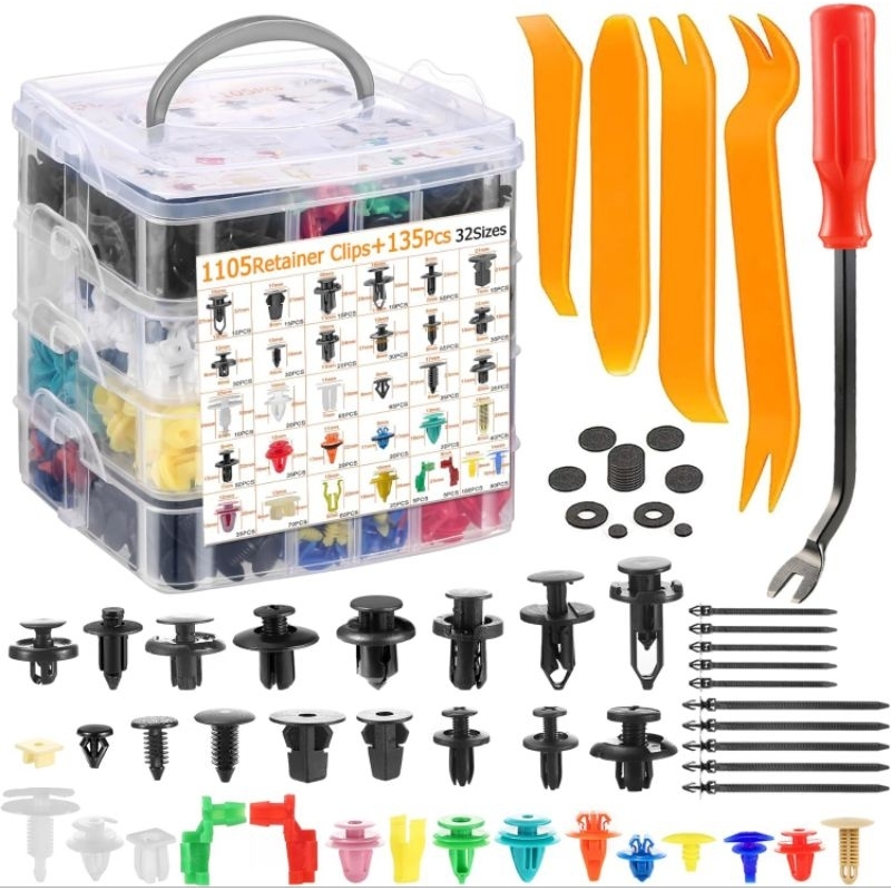 1240Pcs Universal Car Rivet Bolts Cable Ties Plastic Rivet Bolts 620 ...