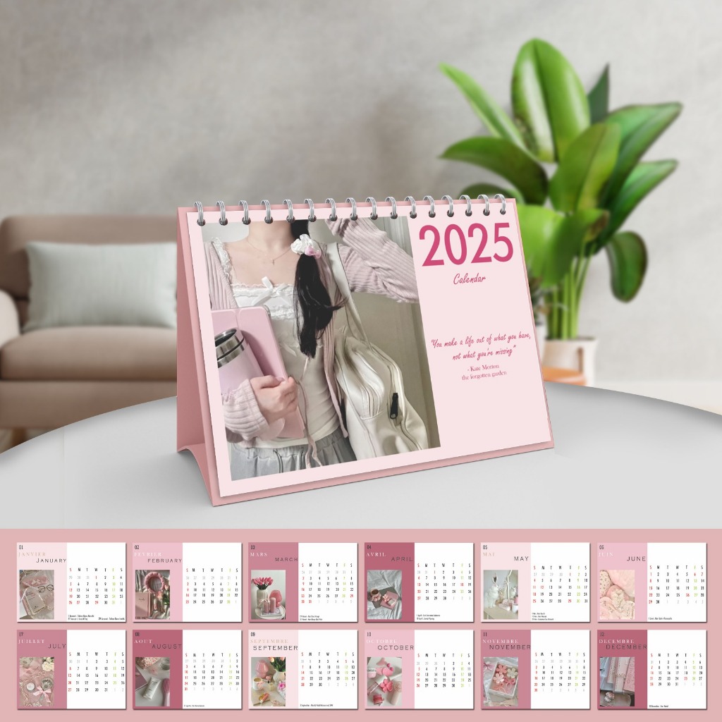 Pso 2025 Shabby Aesthetic Sitting Desk Calendar Home Room Decoration ...