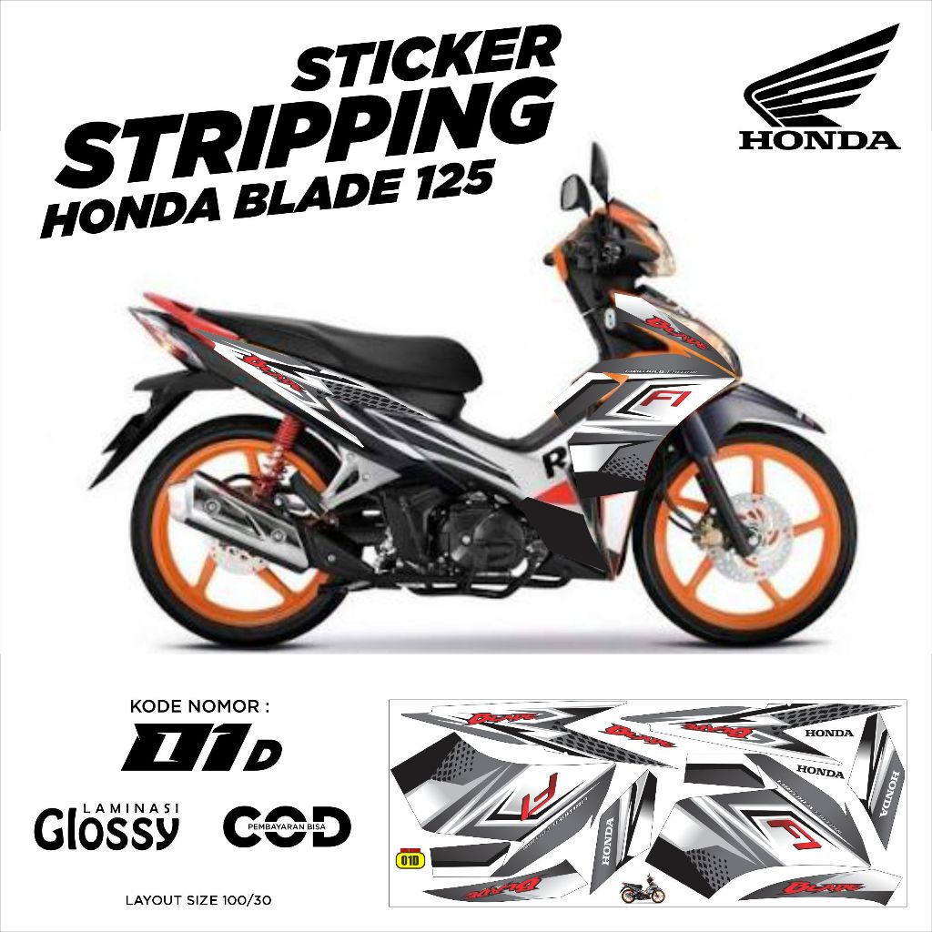 Honda blade 125 body stickers striping blade 125 variations of blade ...