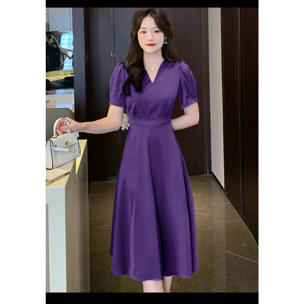 MILEY FLARE SCUBA DRESS PREMIUM SCUBA WOMEN'S DRESS WOMEN'S PARTY DRESS/  CASUAL DRESS/ | Shopee Malaysia