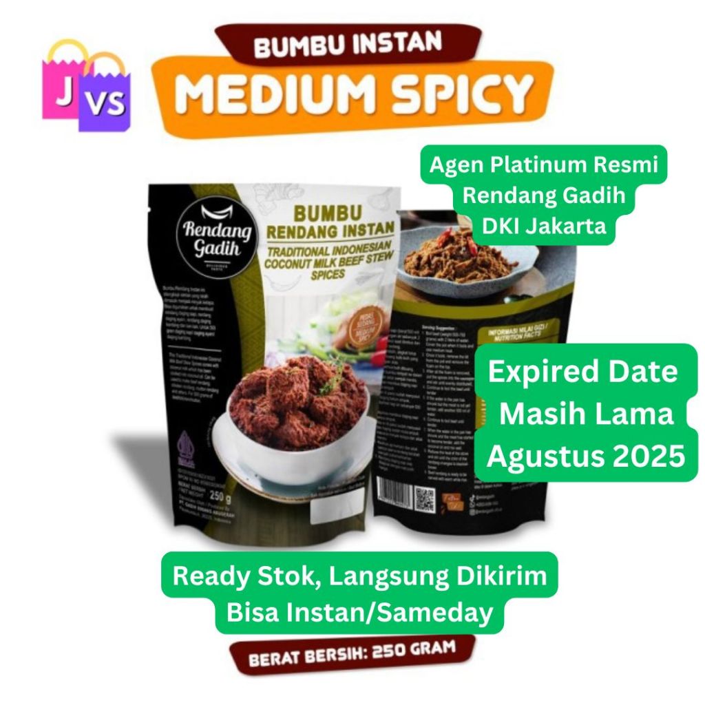Instant Rendang Rendang Rendang Gadih Medium Spicy | Shopee Malaysia