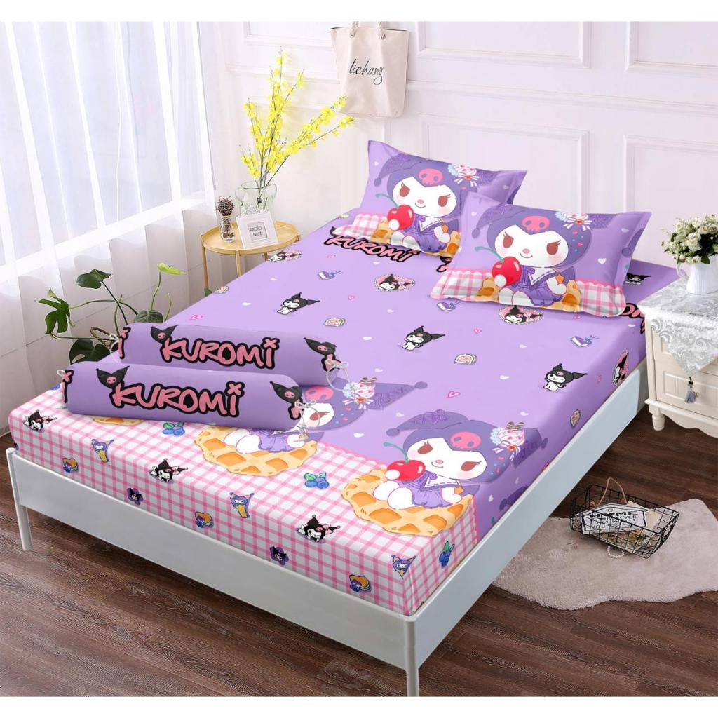 Kuromi Apple CHERRY Pattern Bed Sheet Cute GEMEZZ FREE And // KUROMI