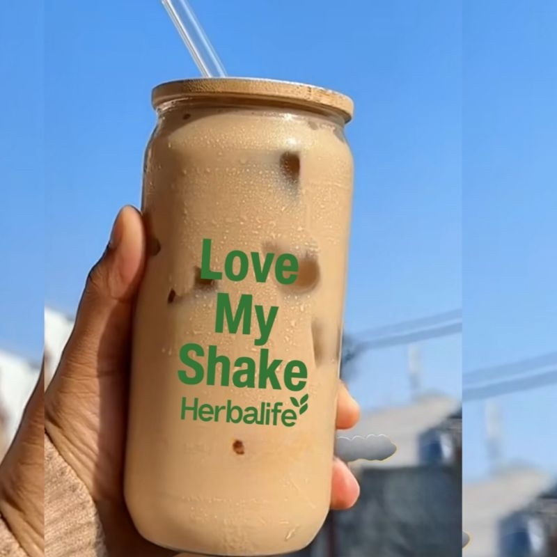Glass shake hblf coffe latte 550ml free Straw And Lid Shopee Malaysia
