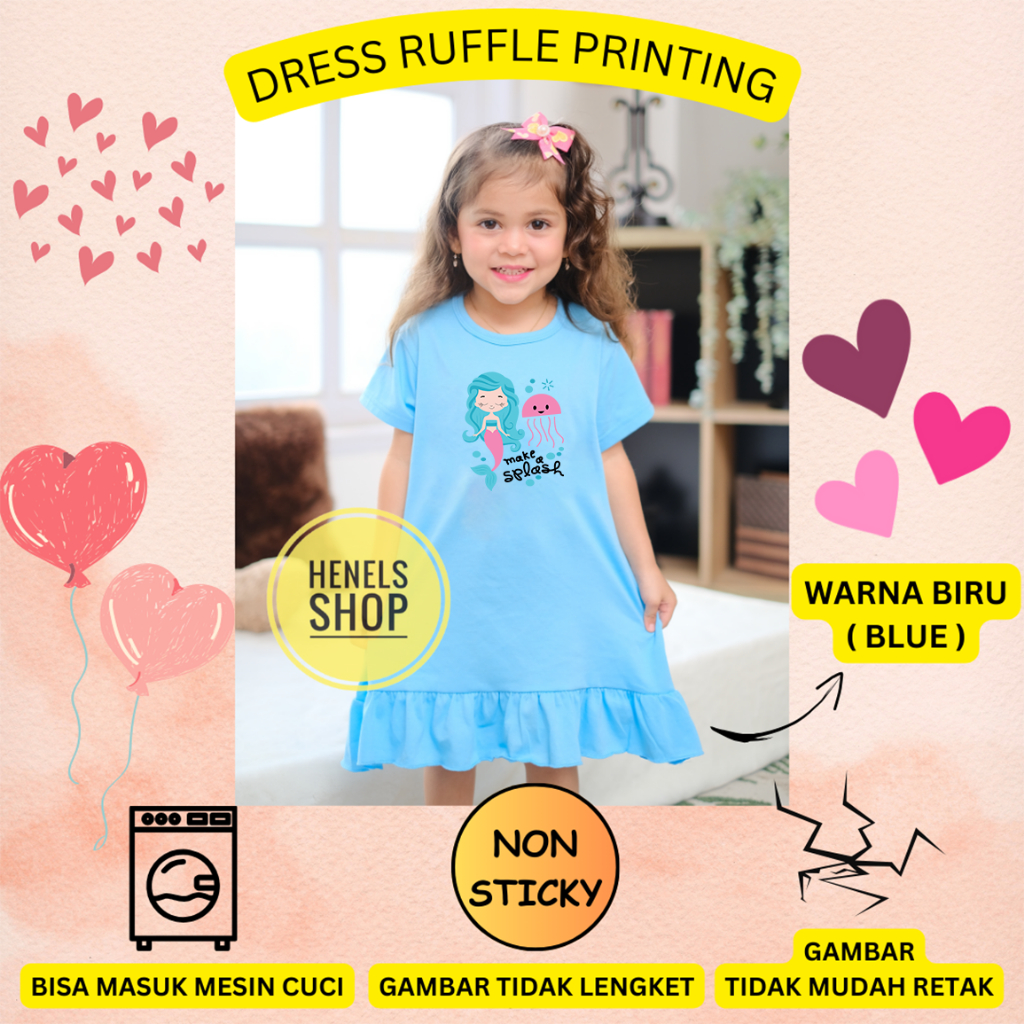 Girls Dresses Ages 3 5 Years Old Girls Long Dresses with DTF Printing Shopee Malaysia