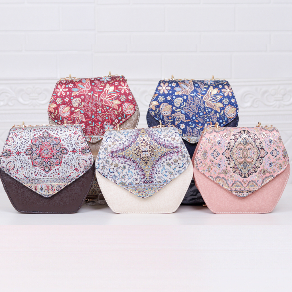 Original TURKISH HEXAGON BAG LUXURY ELEGANT HANDMADE SELEMPANG TRIANGLE ...