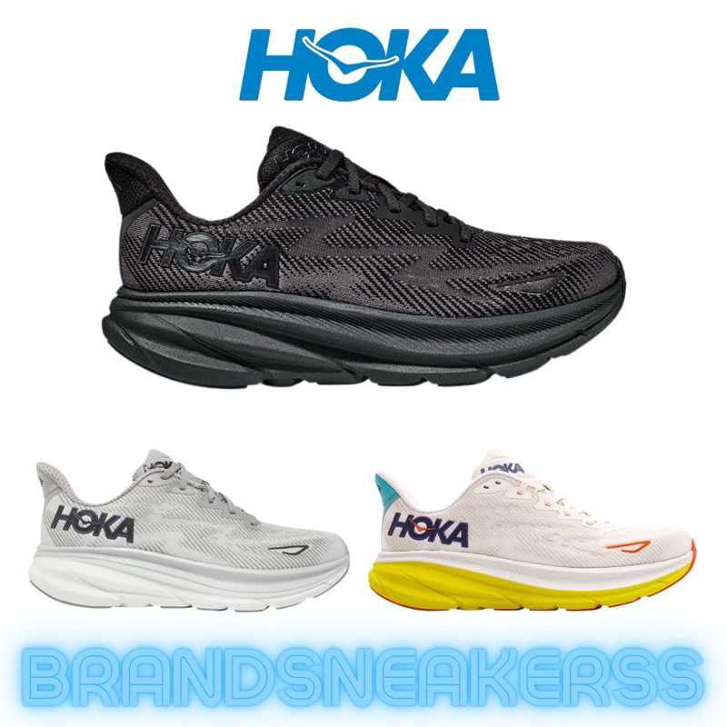Original HOKA CLIFTON 9 BLACK GRAY EGGNOG | Shopee Malaysia
