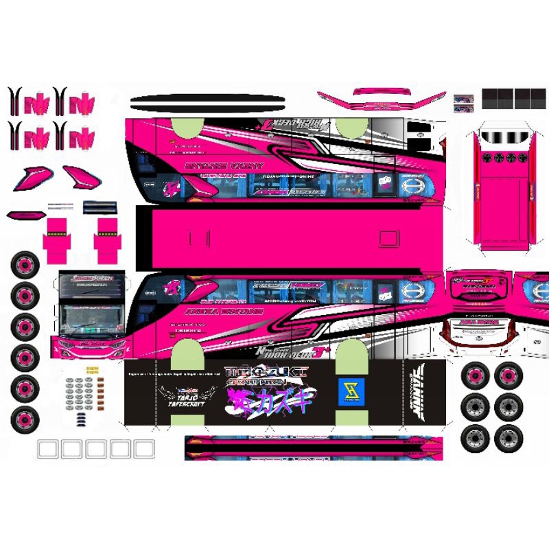 Javas queen sabalong Talent 50 scale papercraft bus sheets, non ...