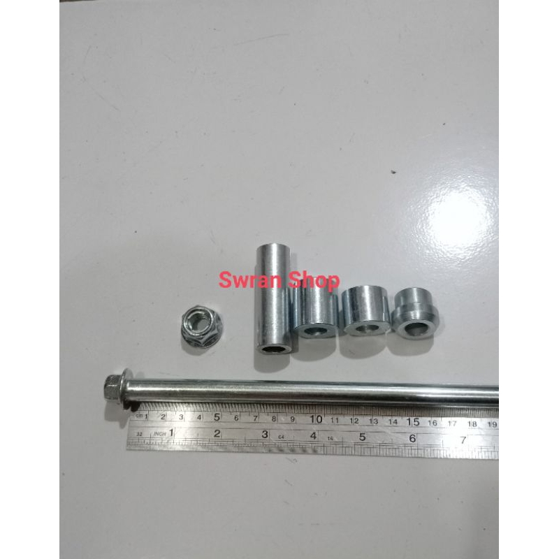 Axle + Boss Set rear Yamaha Bolts 12mm/17 x 245mm (Set Price) | Shopee ...