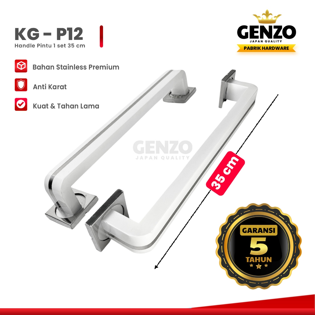 PUTIH Genzo Minimalist House Door Handle Stainless Steel 35 cm Goal ...