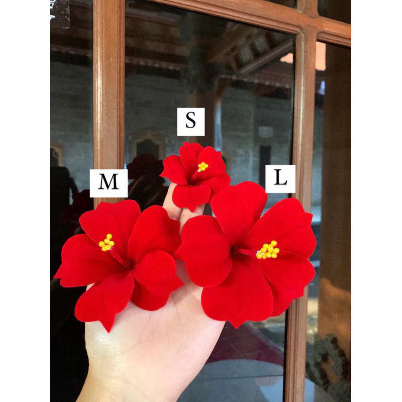 MERAH Red velvet shoot flower size SML | Shopee Malaysia