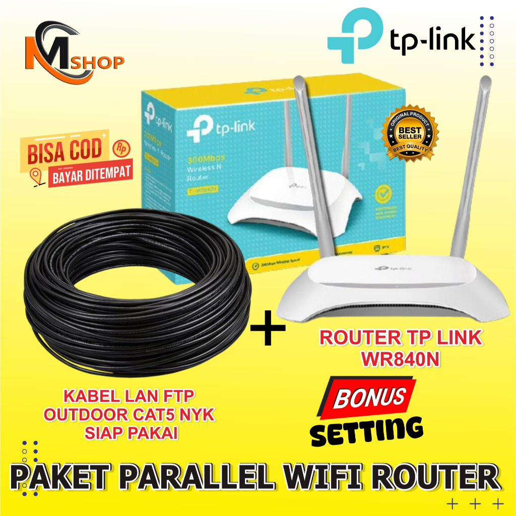 Wifi Access Point Router TP Link TL-WR840N Parallel Package and Cat5 ...