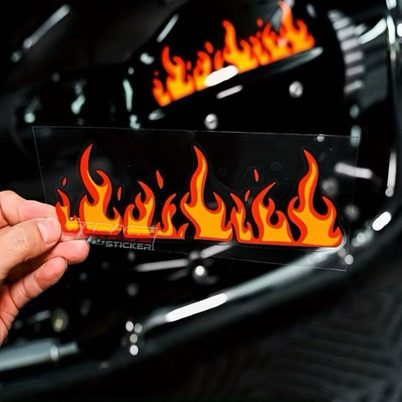 Fire cutting stickers for motorbikes, helmets, the best variations ...
