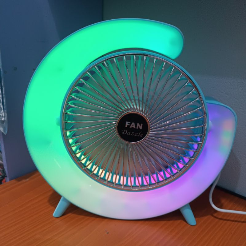 Colorful Led Light Table Fan Portable Light Fan | Shopee Malaysia