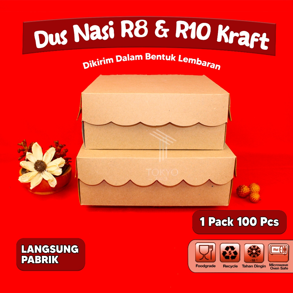 Brown Kraft Catering Rice Box Lace Box R10 K & R8 Cake Packaging ...