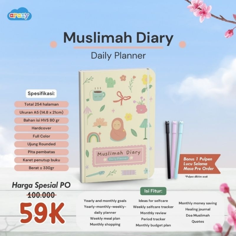 / Muslimah Diary - Daily Planner 2025 By Arasy | Shopee Malaysia
