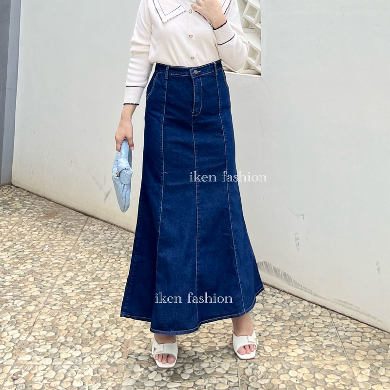 Body con mermaid denim skirt