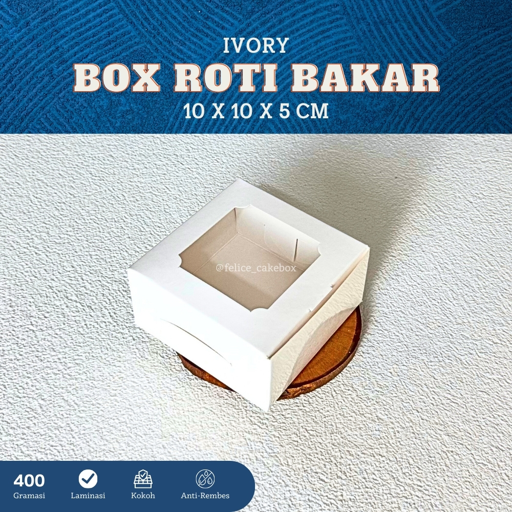 PUTIH Plain IVORY BURNING BREAD BOX 10X10X5 CM / PUDDING BOX ...